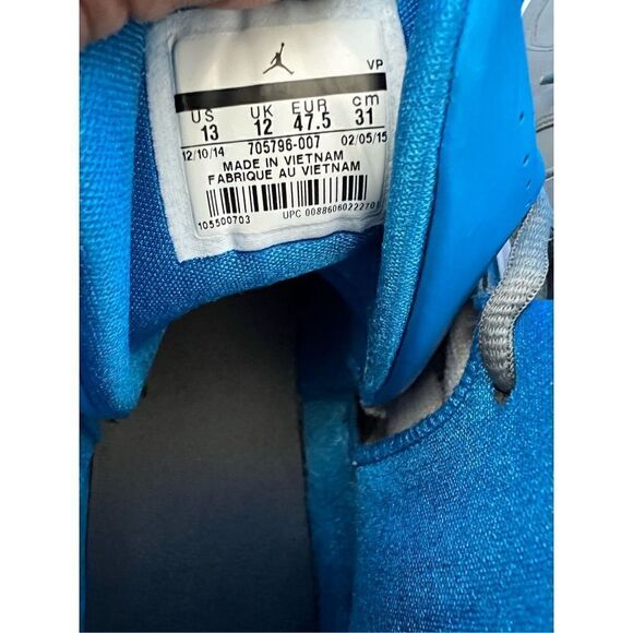 Nike Jordan Air Incline Flight Shoes Basketball Grey Blue White Size 13 - Picture 4 of 6